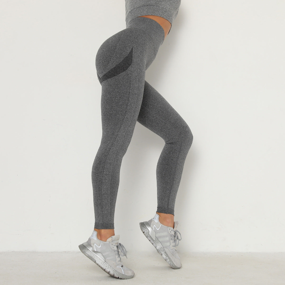 Legging de yoga sans couture froncé aux fesses : collant de sport taille haute gainant et pantalon de fitness respirant effet push-up