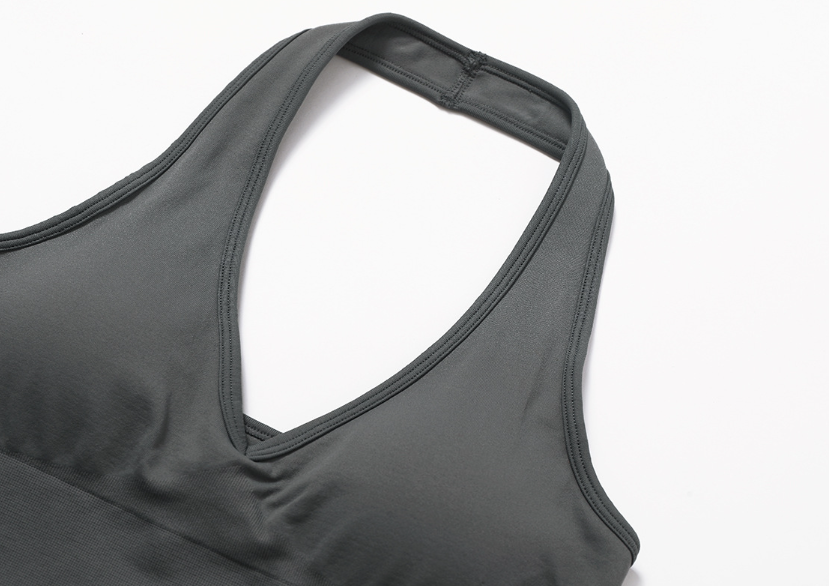 Soutien-gorge de sport respirant sans couture à col licou : Haut de fitness antichoc dos nu 8734