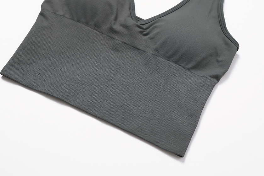 Soutien-gorge de sport respirant sans couture à col licou : Haut de fitness antichoc dos nu 8734