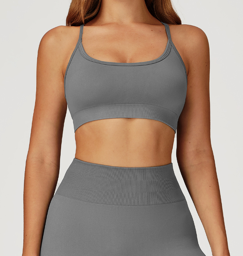 Seamless Open-Back Sports Bra: Premium Quick-Dry Top for Yoga, Running & Fitness 6694