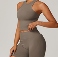 Seamless Racerback Yoga Tank Top: Built-in Bra & Tummy Control Performance Wear 3234