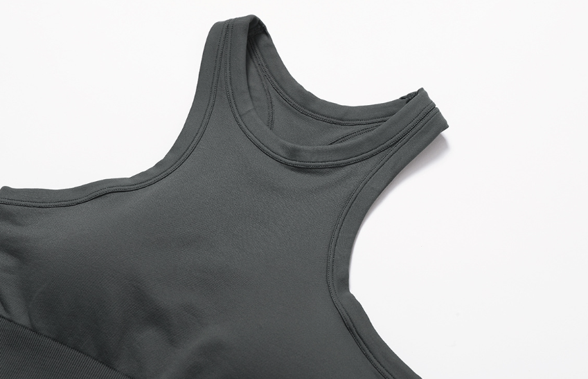 Seamless Racerback Yoga Tank Top: Built-in Bra & Tummy Control Performance Wear 3234