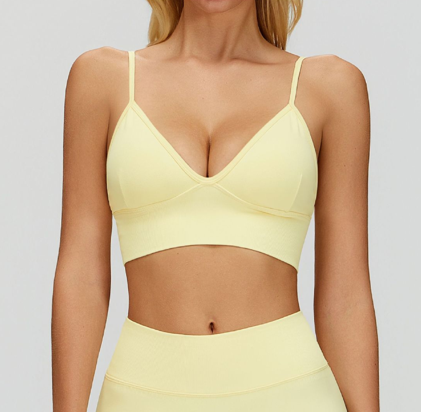 Soutien-gorge de yoga sans couture à double bretelle : haut à dos ouvert, séchage rapide, pour la course et le fitness 5684