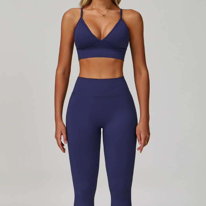 Soutien-gorge de yoga sans couture à double bretelle : haut à dos ouvert, séchage rapide, pour la course et le fitness 5684