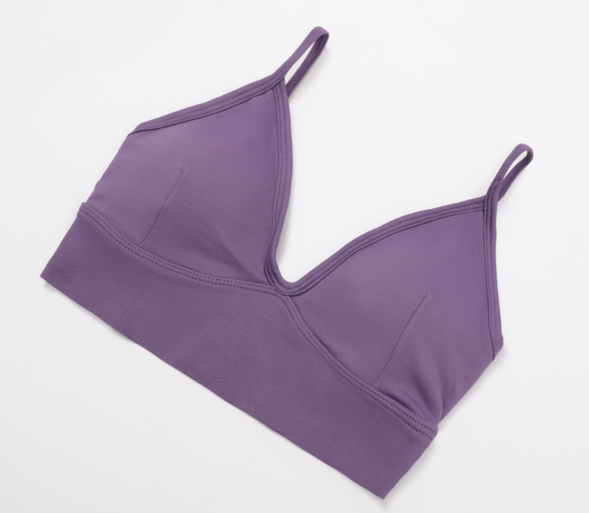 Soutien-gorge de yoga sans couture à double bretelle : haut à dos ouvert, séchage rapide, pour la course et le fitness 5684