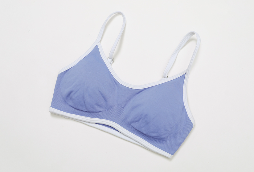 Seamless Contrast-Binding Sports Bra: Cut-Out Back Performance Yoga Bra 7592