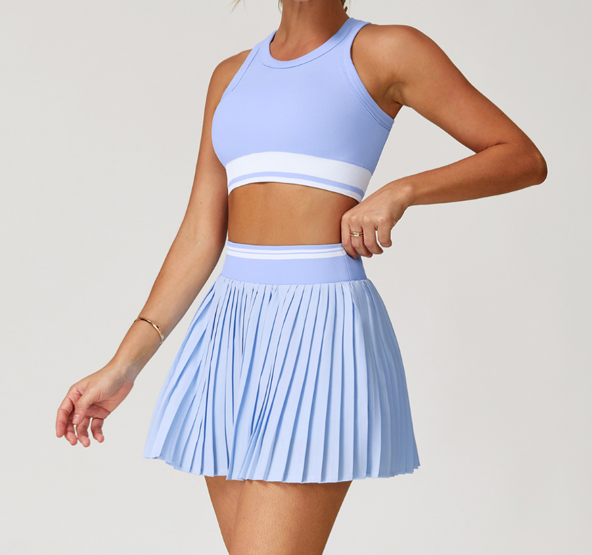 Seamless Contrast-Trim Yoga Tank: Racerback Performance Sports Bra & Fitness Vest 5746