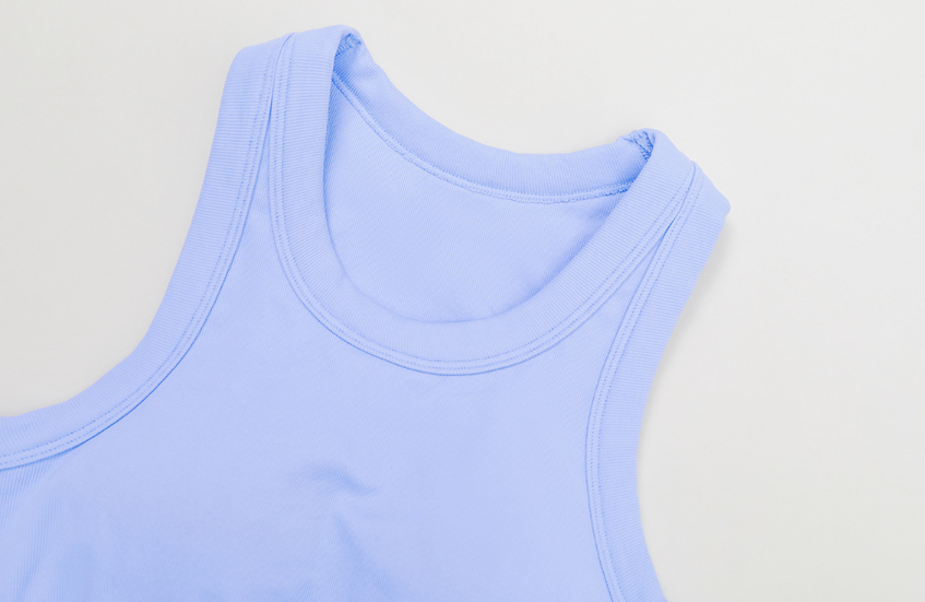 Seamless Contrast-Trim Yoga Tank: Racerback Performance Sports Bra & Fitness Vest 5746
