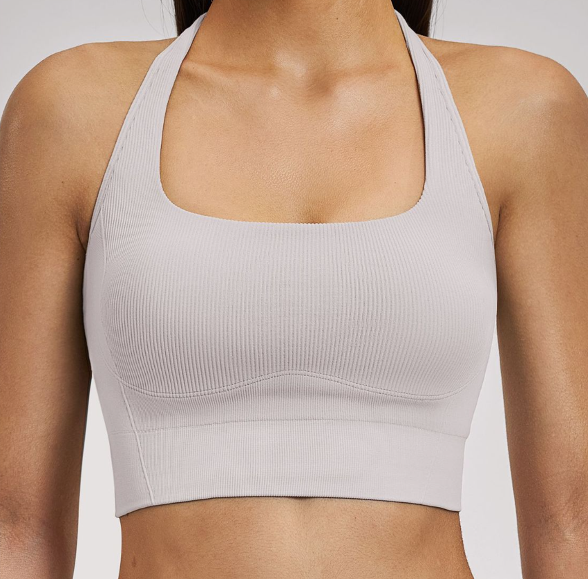 Shockproof Seamless Yoga Bra: Double-Strap Open-Back Quick-Dry Fitness Bra 4523