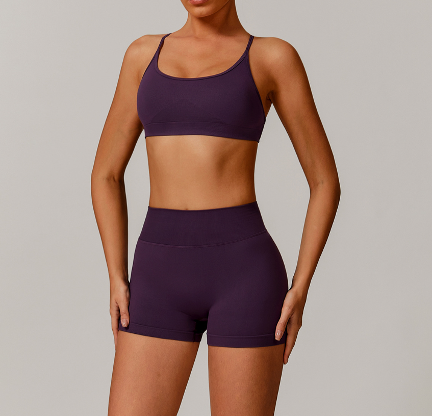 Seamless Yoga Sports Bra: Quick-Dry Activewear for Running & Fitness with Open-Back Detail7412