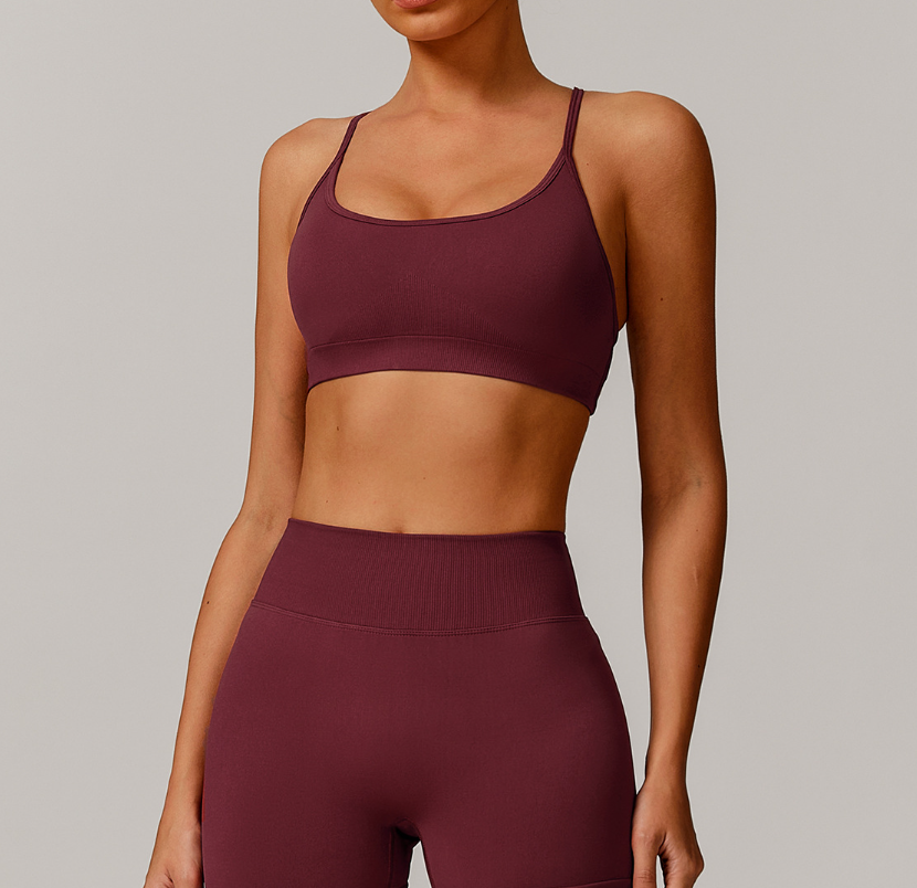 Seamless Yoga Sports Bra: Quick-Dry Activewear for Running & Fitness with Open-Back Detail7412