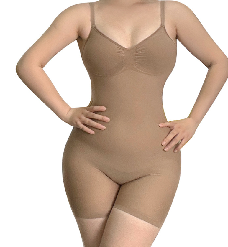 Combinaison gainante mi-cuisse sans coutures SK-Style Premium : Contrôle du ventre haute compression et rehaussement des fesses