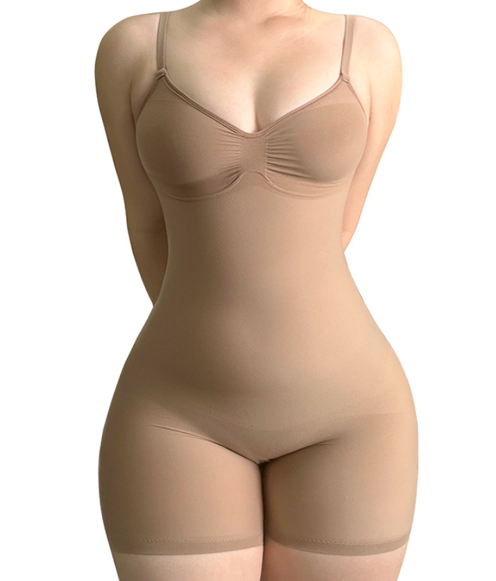 Combinaison gainante mi-cuisse sans coutures SK-Style Premium : Contrôle du ventre haute compression et rehaussement des fesses