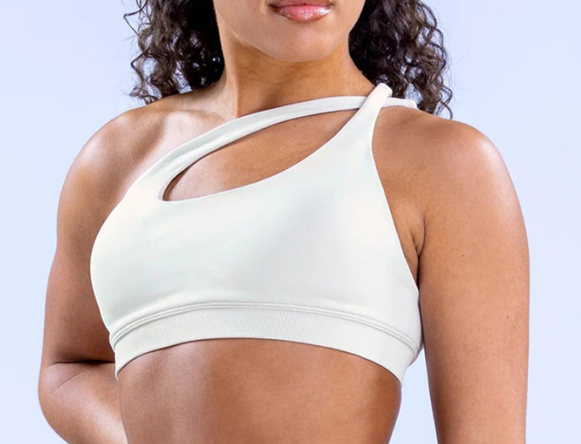 Women's High Stretch Ultra Fine Matte Sports Bra, One Shoulder Backless Yoga Running Fitness Training Bra