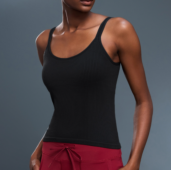Débardeur de Yoga Sans Couture Extensible, Doux pour la Peau, avec Soutien-Gorge Intégré, Dos Nageur, Haut de Sport Polyvalent pour Femme, Idéal pour l'Été