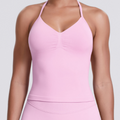 Seamless Knit Solid Color Racerback Tank Top, Slim Fit for Yoga, Running & Fitness