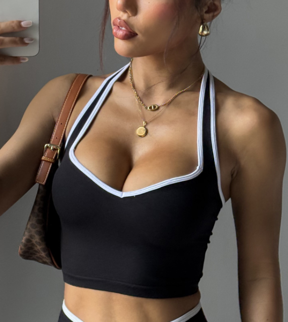 Soutien-gorge de sport de yoga sans couture, très extensible, respirant, effet seconde peau, caraco de course, fitness, dos nageur pour femme