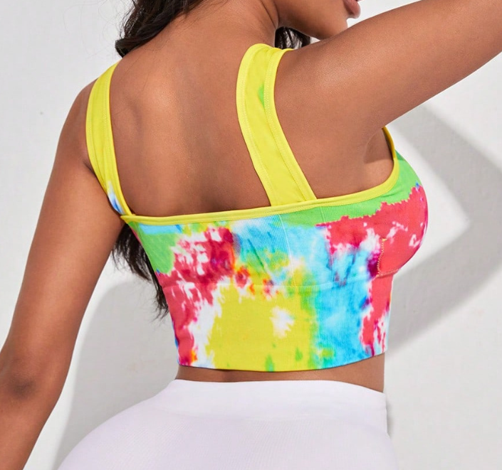 Débardeur de yoga sans couture à encolure dégagée pour femmes, soutien-gorge de sport push-up à séchage rapide, vêtement de sport dos nu
