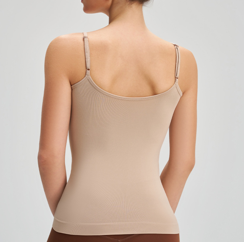 Débardeur de sport sans couture pour femme, en nylon, doux, respirant, à séchage rapide, coupe ajustée, dos nageur