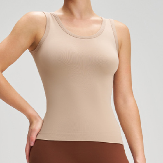 Débardeur Soutien-gorge Sport Femme Sans Couture Tout-en-un, Haut Court Sans Manches pour la Course, l'Entraînement & le Yoga, Portable en Extérieur