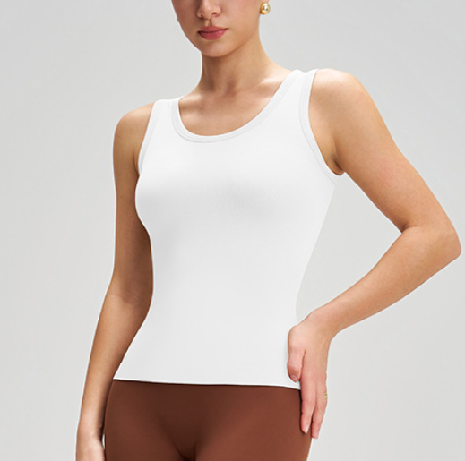 Débardeur Soutien-gorge Sport Femme Sans Couture Tout-en-un, Haut Court Sans Manches pour la Course, l'Entraînement & le Yoga, Portable en Extérieur