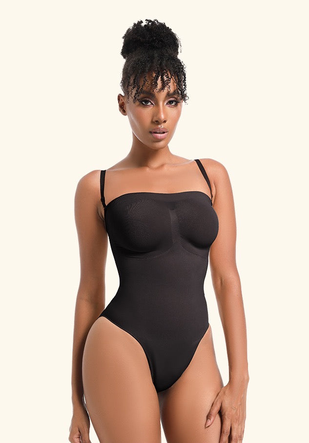 Body sculptant sans bretelles premium : gaine ventre plat sans coutures avec bretelles réglables et amovibles