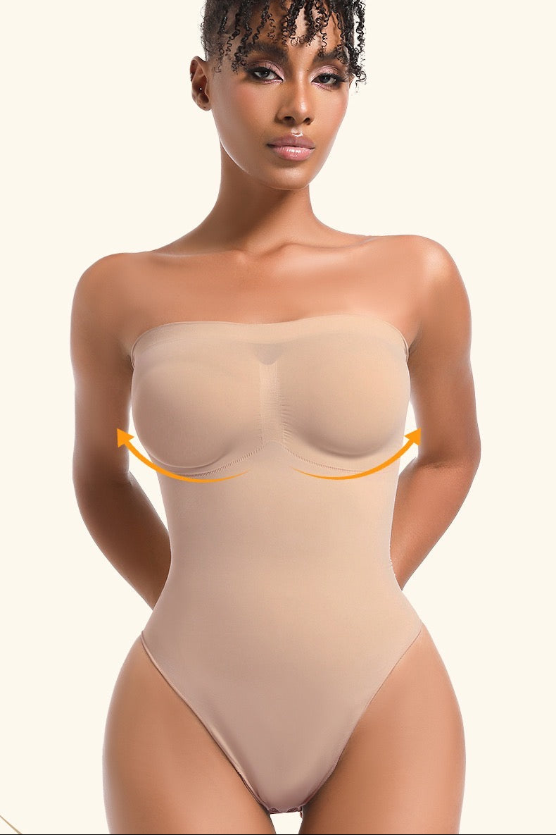 Body sculptant sans bretelles premium : gaine ventre plat sans coutures avec bretelles réglables et amovibles
