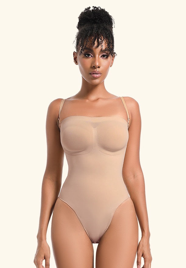 Body sculptant sans bretelles premium : gaine ventre plat sans coutures avec bretelles réglables et amovibles