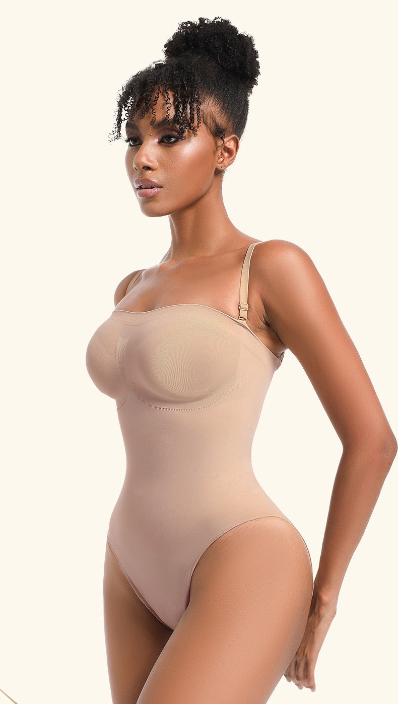 Body sculptant sans bretelles premium : gaine ventre plat sans coutures avec bretelles réglables et amovibles