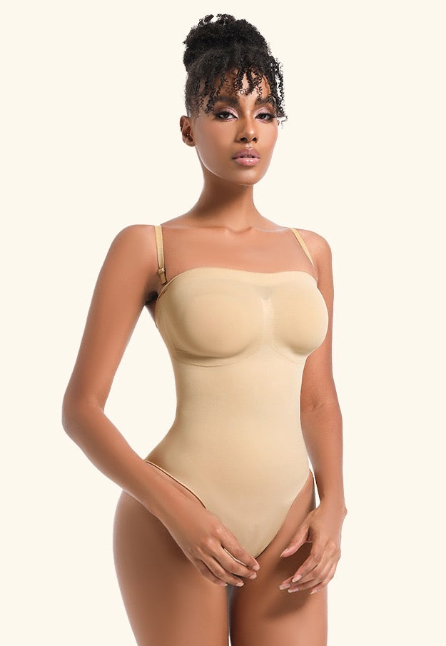 Body sculptant sans bretelles premium : gaine ventre plat sans coutures avec bretelles réglables et amovibles
