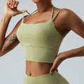 Seamless Criss-Cross Back Sports Bra: Nude-Feel Yoga Tank Top & Quick-Dry Fitness Bralette