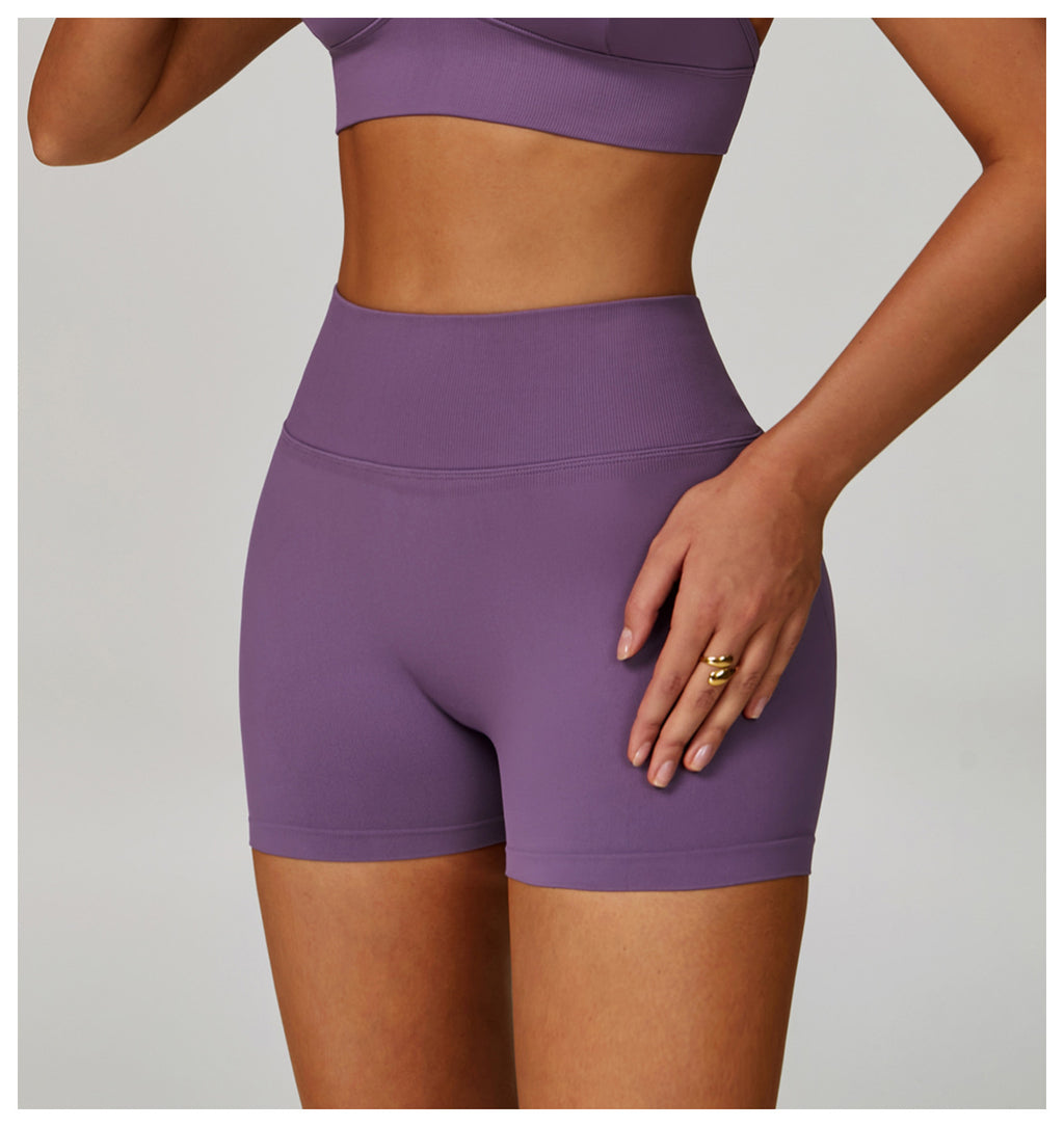Seamless V-Waist Yoga Shorts: Slim-Fit Quick-Dry Activewear & Gym Biker Shorts 4725