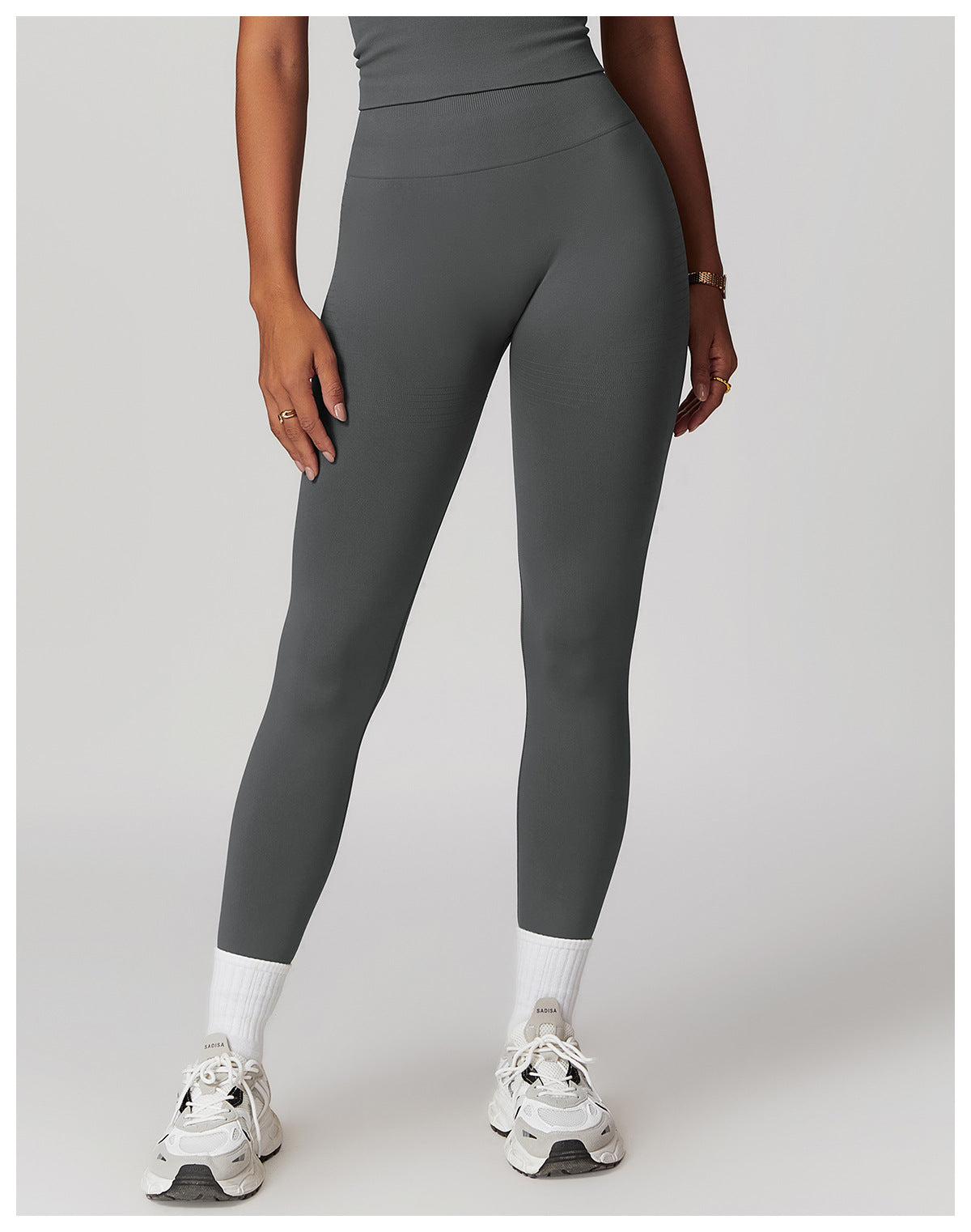 Seamless Ribbed-Waistband Yoga Leggings: High-Waisted Tummy-Control & Booty-Lifting Fitness Pants 6825