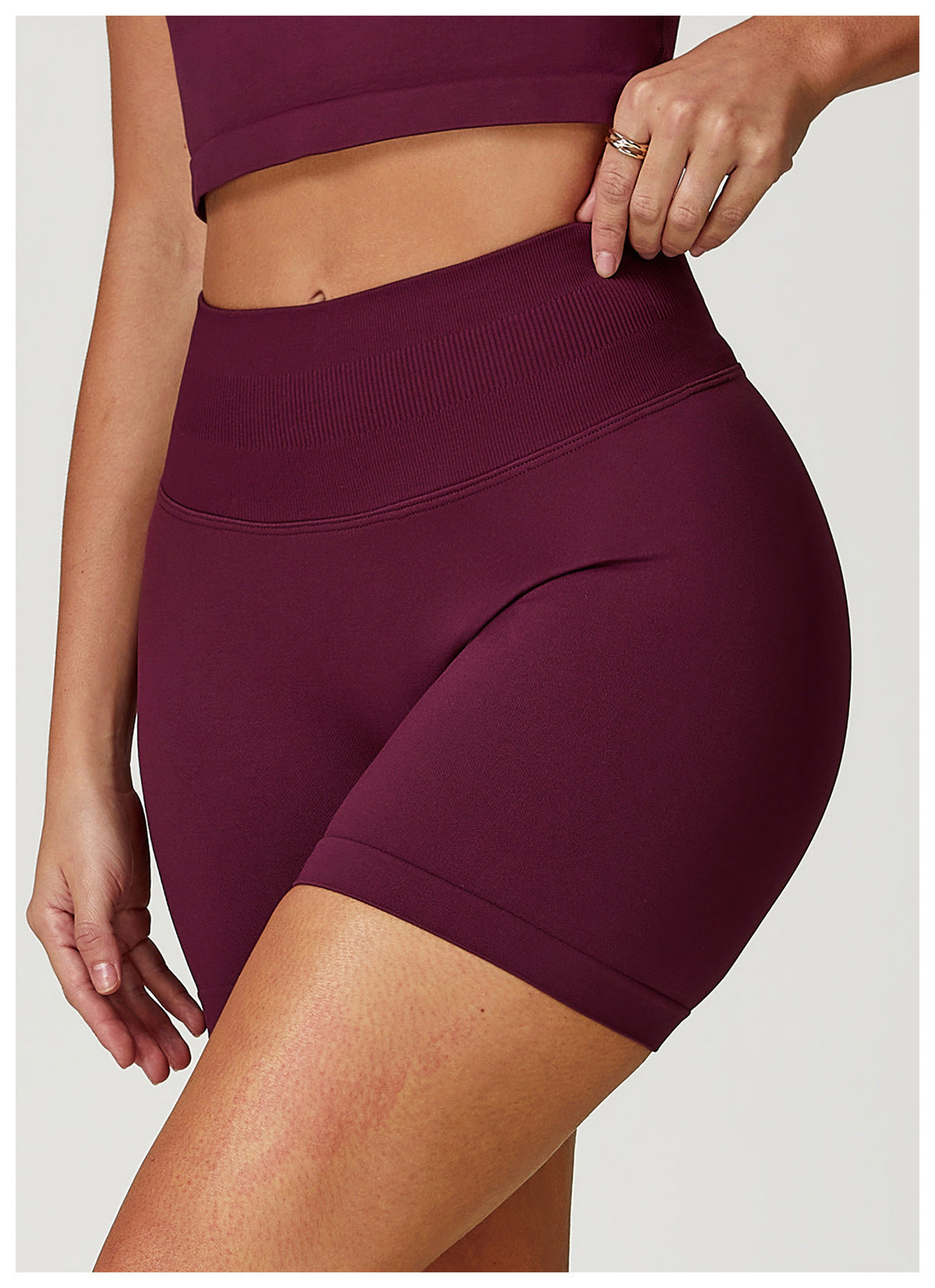 Seamless High-Waisted Yoga Shorts: Booty-Lifting Quick-Dry Activewear for Running & Fitness 9687