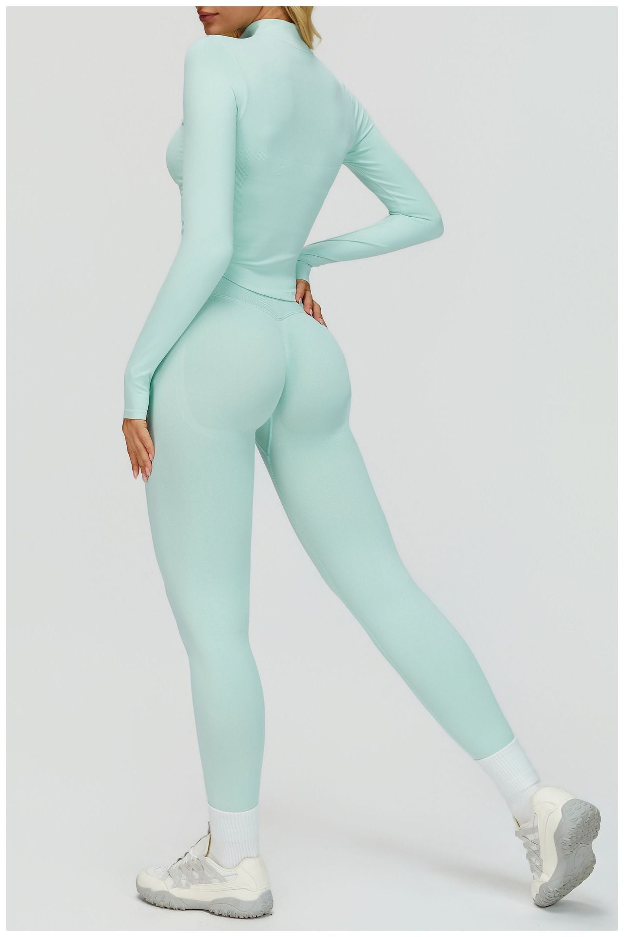 Ensemble de Yoga 3 Pièces Sans Couture : Vêtements de Sport Amincissants Taille Haute & Tenue de Fitness Séchage Rapide 5412