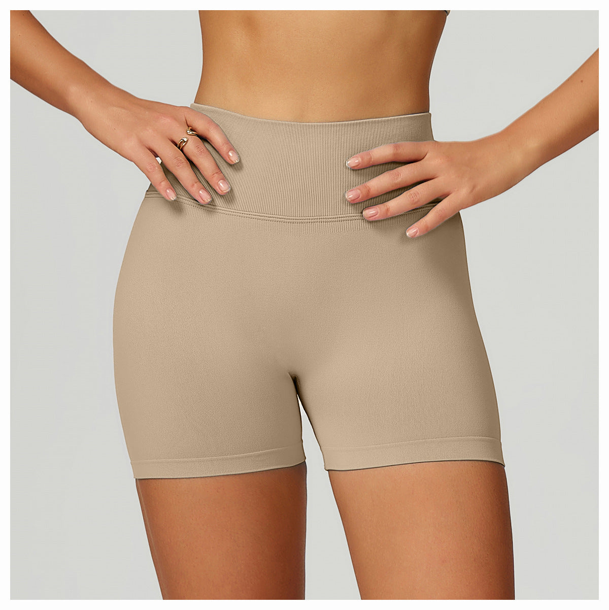 Short de Yoga Sans Couture à Contraste : Legging Taille Haute et Coupe Ajustée pour la Course 5726