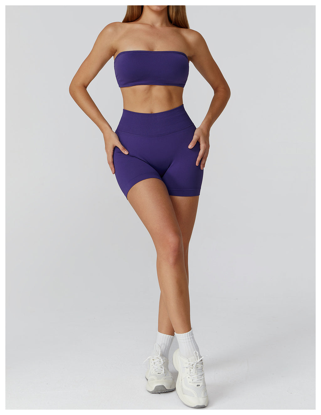 Ensemble de yoga sans couture : Tenue de sport taille haute dos nu pour la course et le fitness 2184