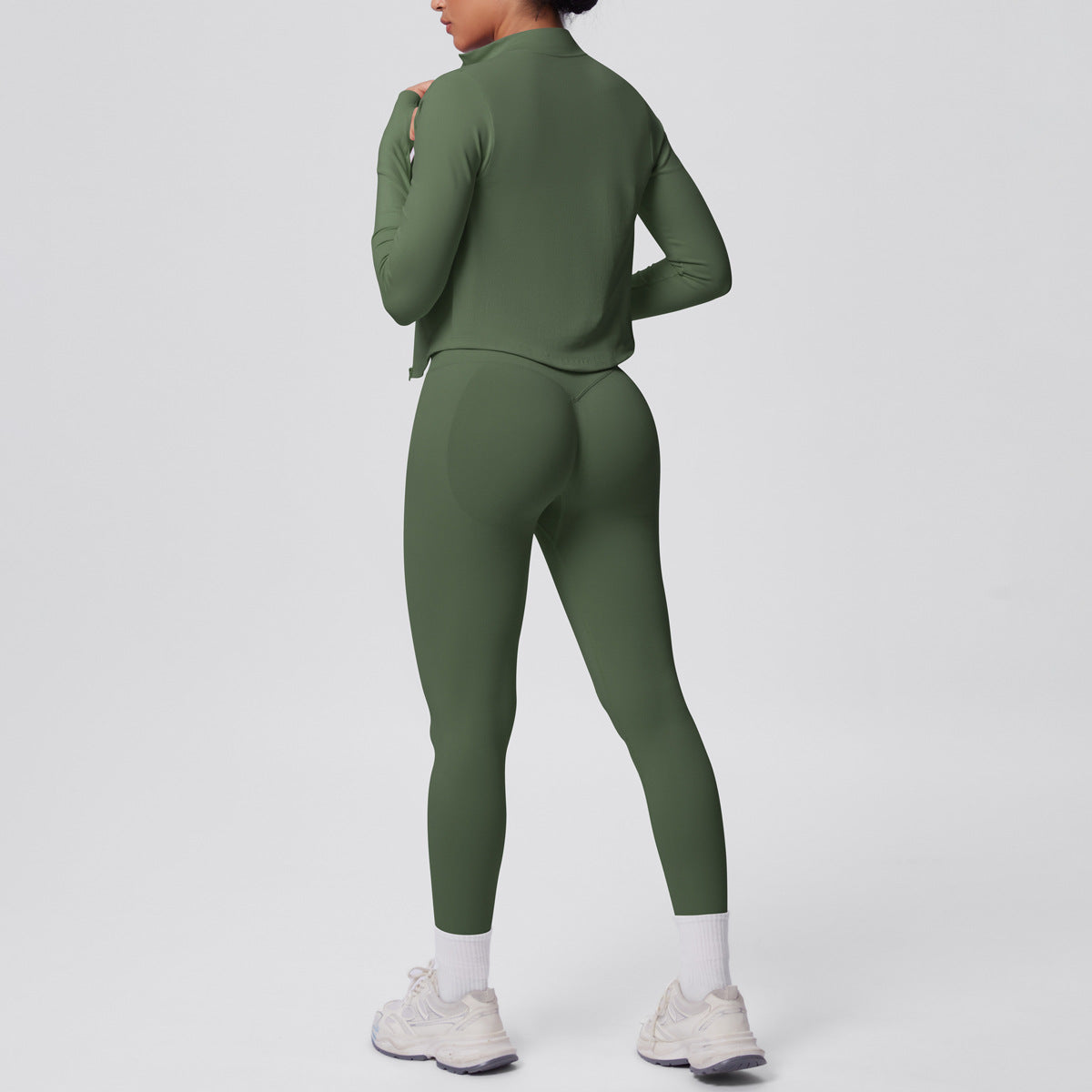 Ensemble de yoga 3 pièces sans coutures : Tenue d'entraînement respirante et très extensible - Soutien-gorge de sport, haut ajusté et leggings taille haute