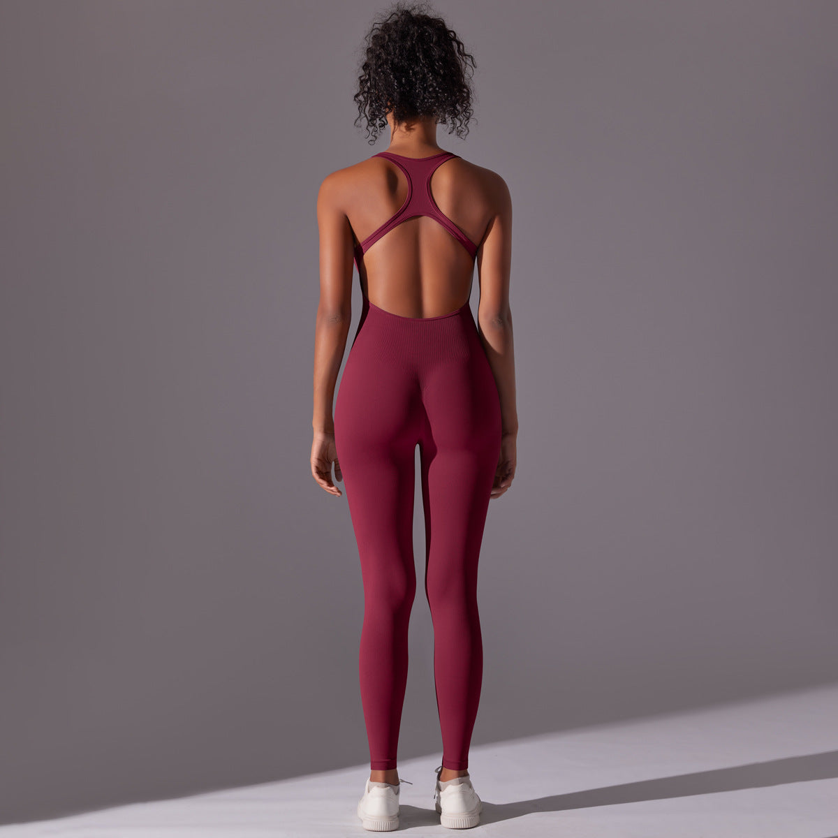 Nahtloser, langer Yoga-Unitard: Einteiliger, rückenfreier Aerial-Yoga-Bodysuit & atmungsaktiver, schmal geschnittener Jumpsuit