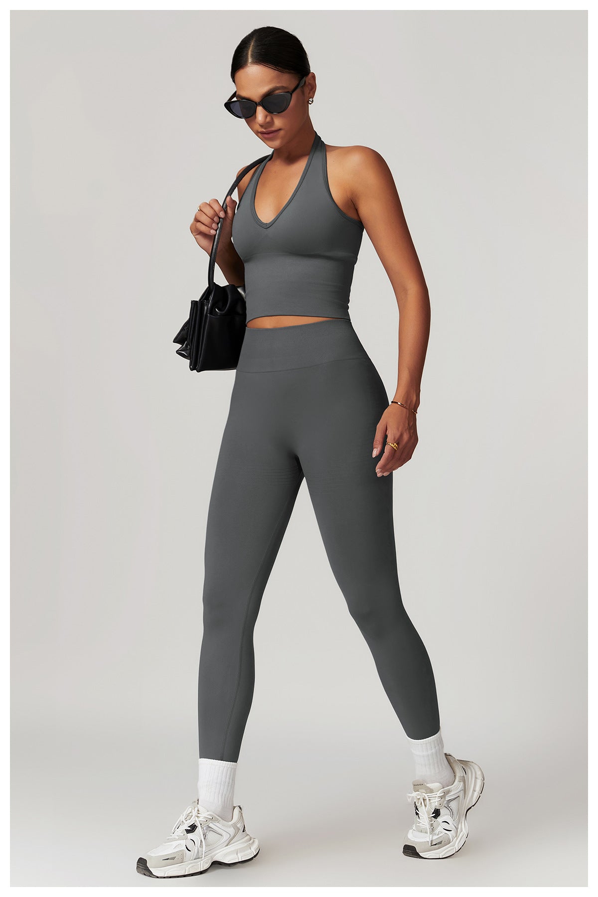 Ensemble de yoga côtelé sans couture à dos nageur : Ensemble de vêtements de sport gainant et rehausseur de fessier 5479