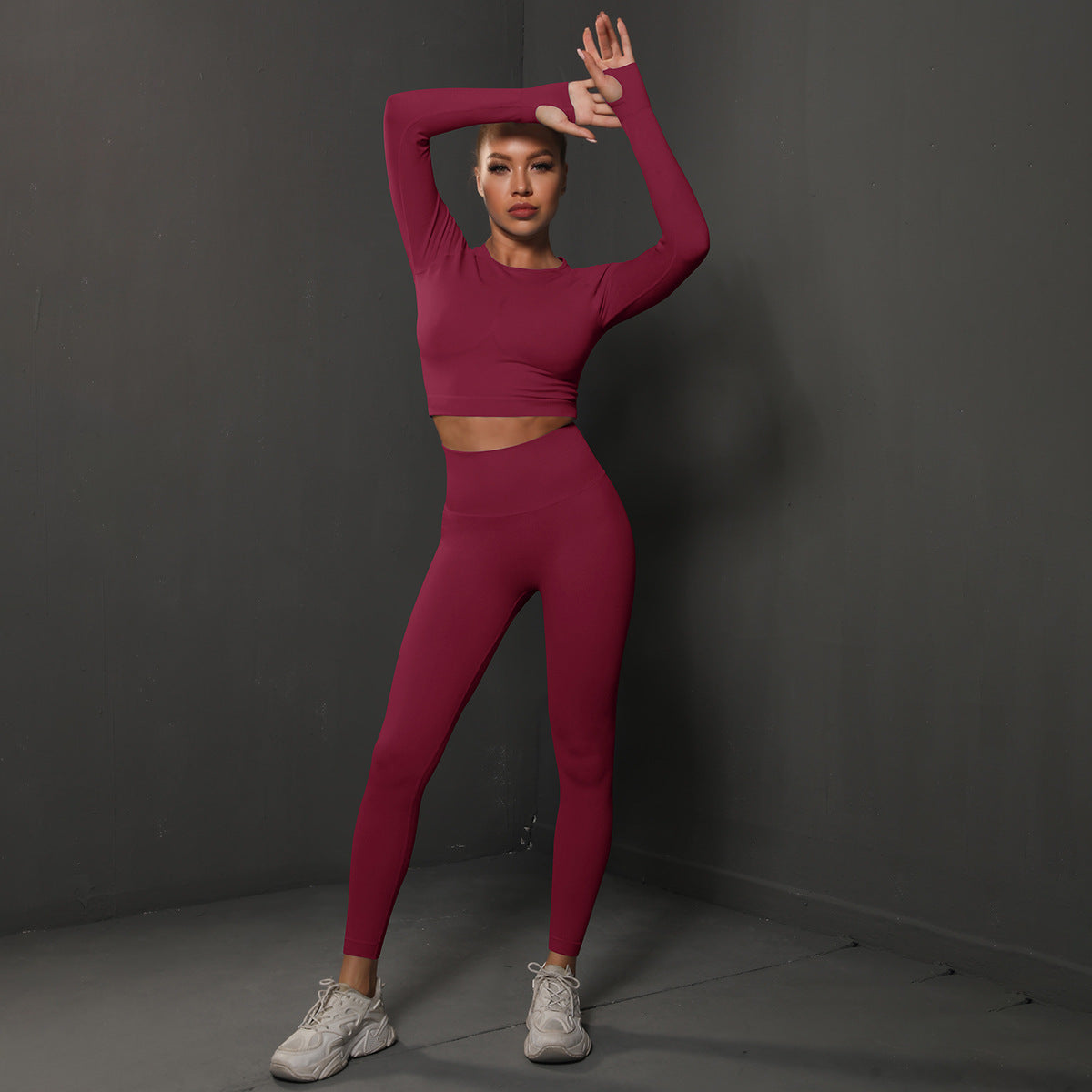 Ensemble de Yoga Sans Couture "Scrunch Butt": Legging Taille Haute Rehausseur de Fesses & Tenue de Sport Compressive 2 Pièces