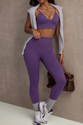 Women's Breathable Yoga Workout Set, Racerback Sports Bra & Peach Booty Lifting Yoga Leggings for Running Fitness