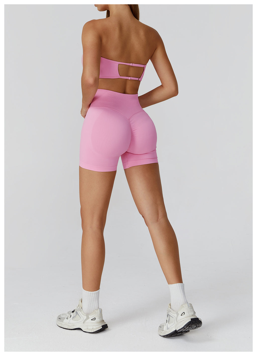 Ensemble de yoga sans couture : Tenue de sport taille haute dos nu pour la course et le fitness 2184