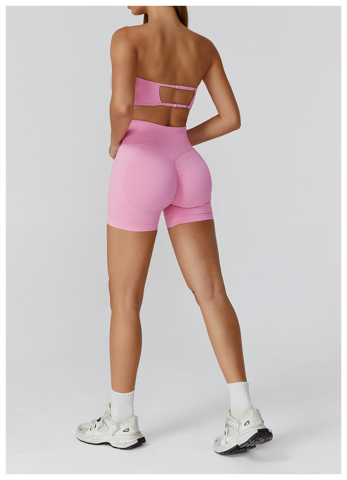 Ensemble de yoga sans couture : Tenue de sport taille haute dos nu pour la course et le fitness 2184