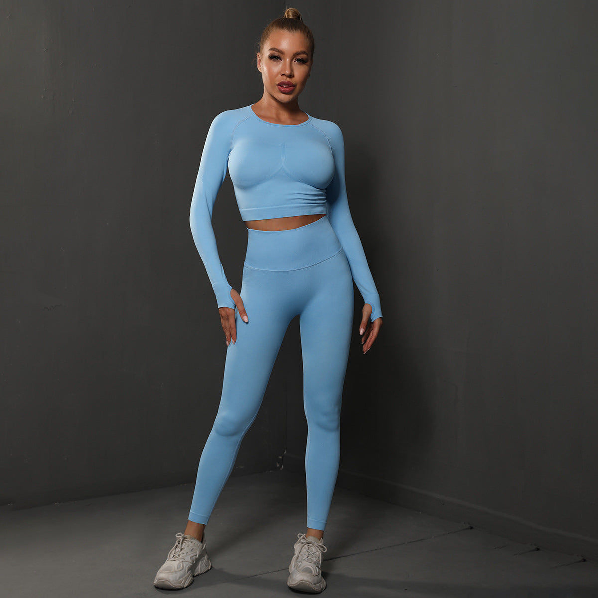 Ensemble de Yoga Sans Couture "Scrunch Butt": Legging Taille Haute Rehausseur de Fesses & Tenue de Sport Compressive 2 Pièces