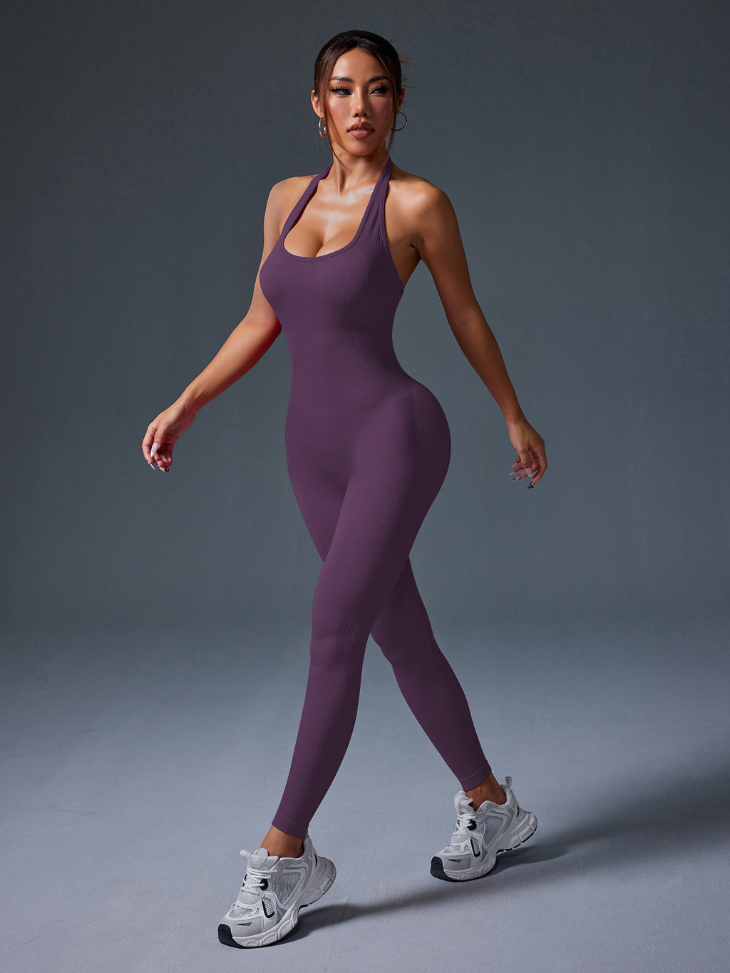 Women's Sexy Backless Butt Lifting Yoga Jumpsuit, Peach Booty Slim Fit Bodysuit, Tank Style Workout One-Piece Yoga Outfit