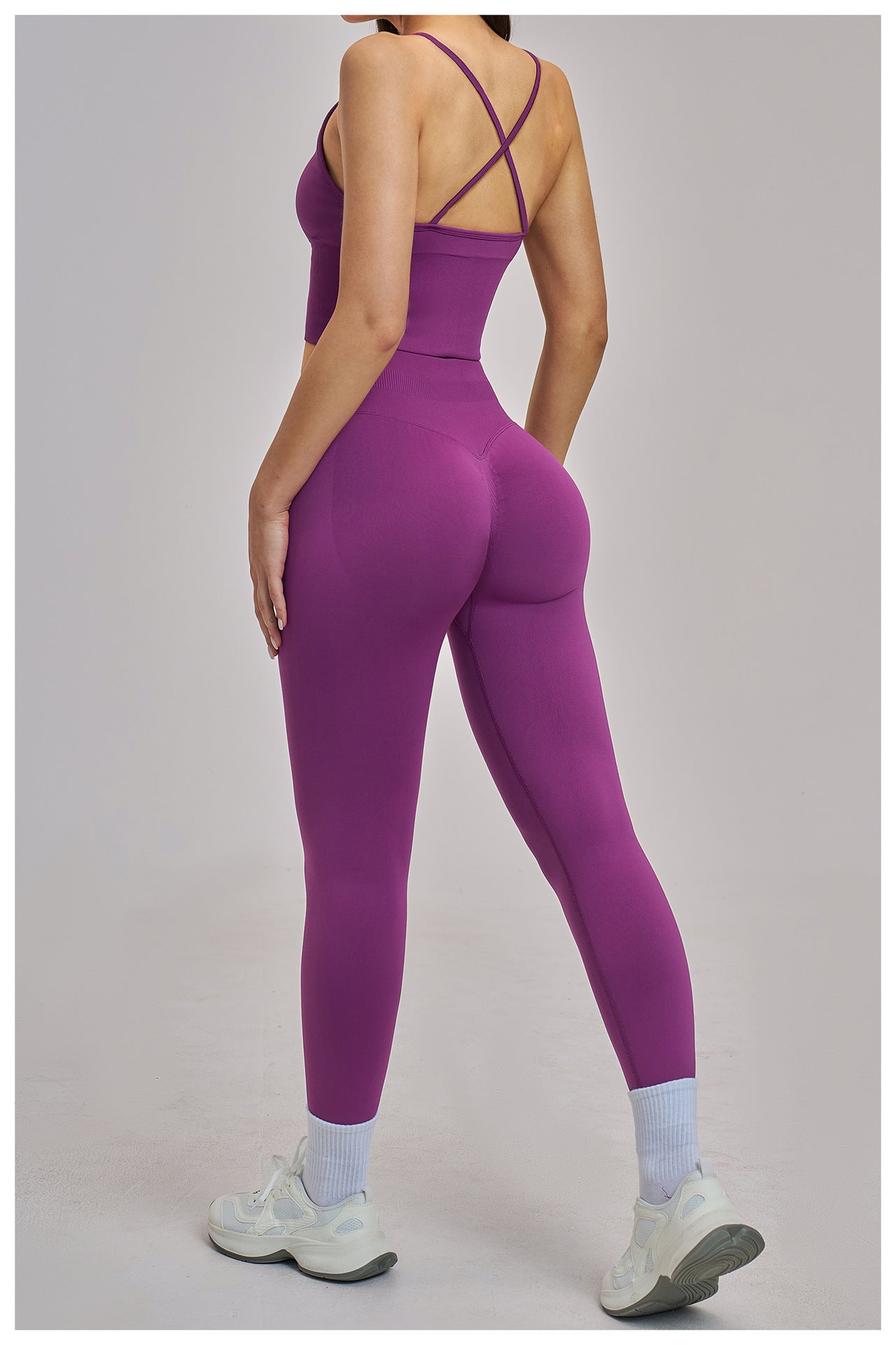 Seamless Racerback Yoga Set: High-Stretch Slim-Fit Activewear for Running & Fitness 5344