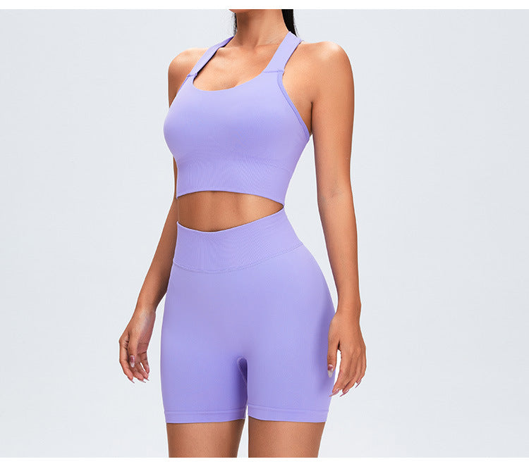 Seamless Peach-Lift Yoga Set: Slim-Fit Scrunch Butt Leggings & Running Workout Activewear