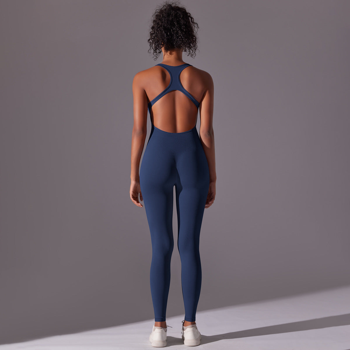 Nahtloser, langer Yoga-Unitard: Einteiliger, rückenfreier Aerial-Yoga-Bodysuit & atmungsaktiver, schmal geschnittener Jumpsuit