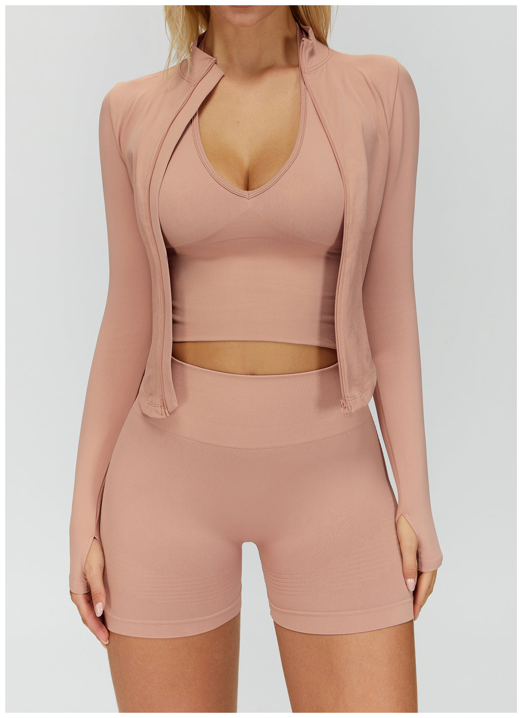 Ensemble de yoga côtelé sans couture à dos nageur : Ensemble de vêtements de sport gainant et rehausseur de fessier 5479